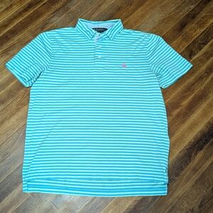 Brooks Brothers Aqua Striped Polo Shirt